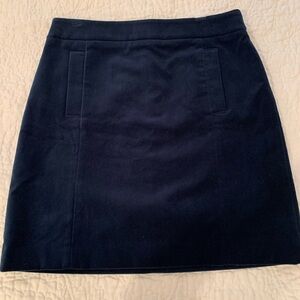 Classic Blue Velvet Pencil Skirt